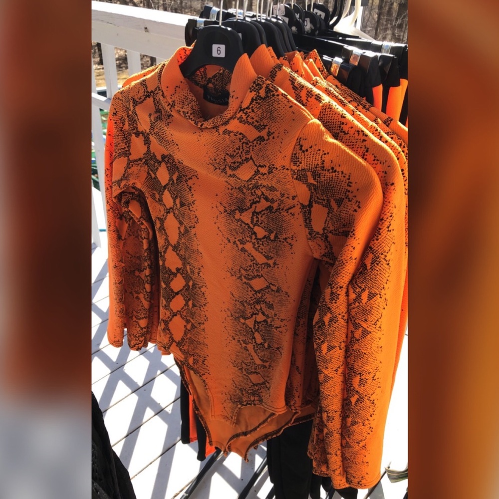 Python orange bodysuit